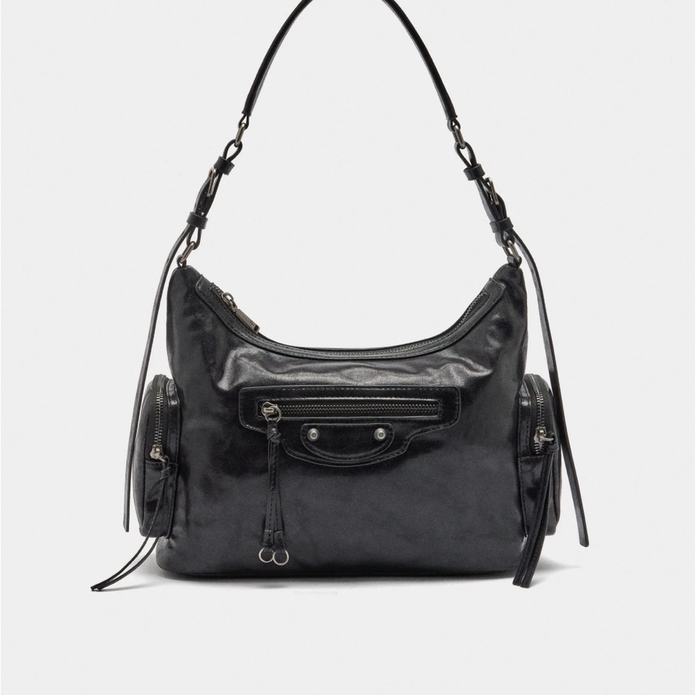 NWT Parfois Black Leather Shoulder City Bag